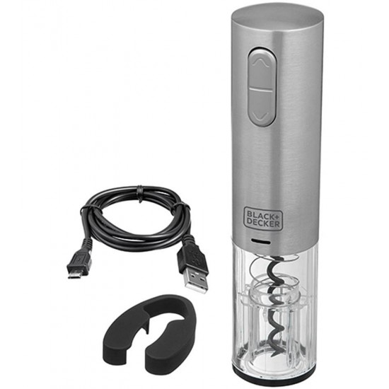 Abridor De Vinho Black+Decker Em Inox Gourmand Gris